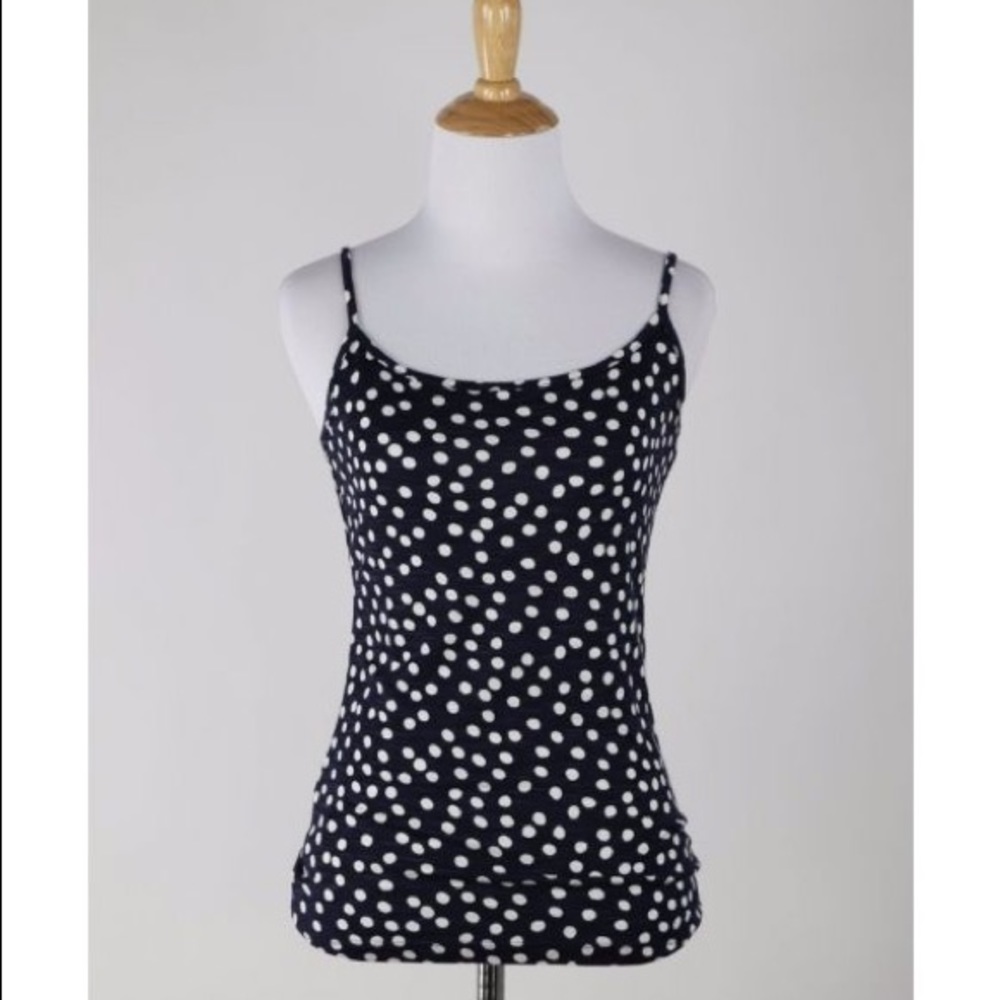 NWT Ann Taylor tank top loft XS, Navy w green dots
